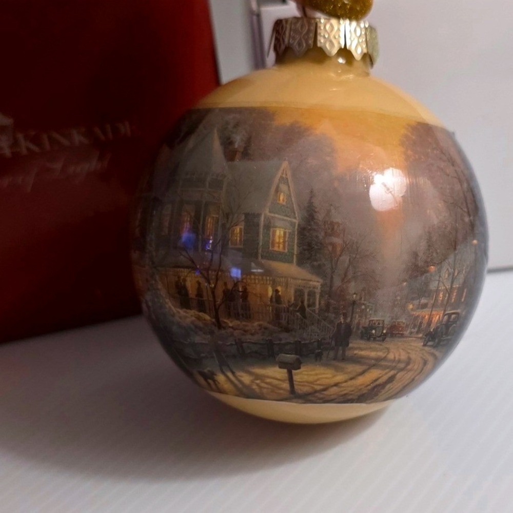 Thomas Kinkade Glass Christmas Ornament 2011 Sears Limited Edition Preowned